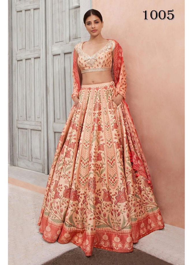 Exclusive Anita Designer Festive Wear Pure Killar Silk Printed With Embroidery Work Lehnga Choli Collection 